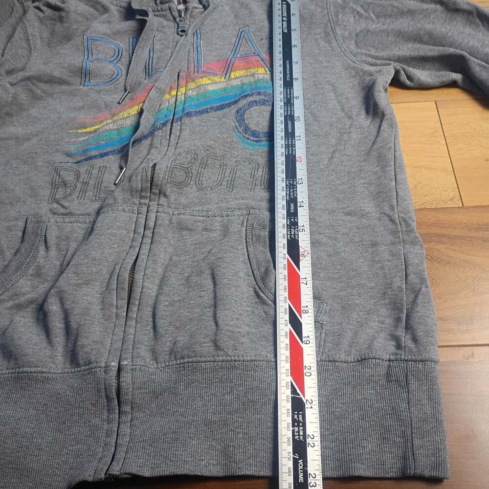 Y2K Billabong Women's Gray Sherpa-Lined Full Zip Hoodie size M - Picture 3 of 10